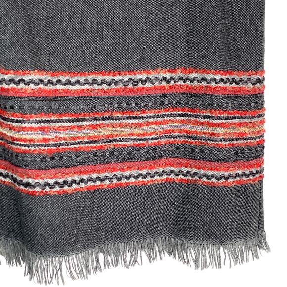 Vintage Y2K Skirt Long Wool Midi Skirt Size 10 P Gray Red Woven Sag Harbor Lined - Picture 4 of 10